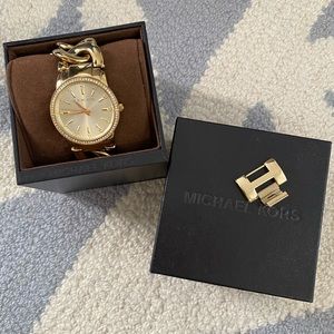 Michael Kors gold dial chain link watch
